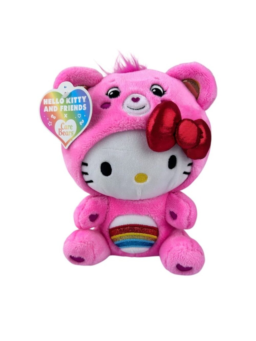Care Bears Hello Kitty Stuffed Animal Plush Rainbow Bow Gift Cute NWT Sanrio